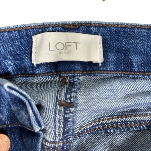 Loft Outlet Boyfriend Jeans Medium Wash Button Fly Denim Pants Womens 4 #144 - Picture 9 of 9